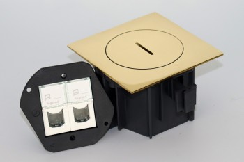 SQUARE arpi vloerstopcontact ip66 2 x rj45 cat6 utp polished brass SQUARE arpi vloerstopcontact ip66 2 x rj45 cat6 utp polished brass