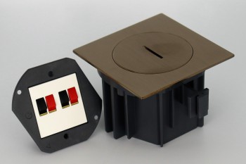 SQUARE arpi prise de contact pour 2 haut-parleurs ip66 bronze stainless steel brushed SQUARE arpi prise de contact pour 2 haut-parleurs ip66 bronze stainless steel brushed