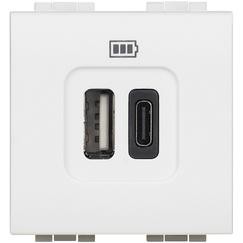 living light usb lader type a+c-3a - 2modules