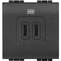 BTICINO living light usb lader type c-3a 2 modules (ar) BTICINO living light usb lader type c-3a 2 modules (ar)