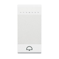 BTICINO living light drukknop 1 no contact 10a 1 module met symbool ' bel ' BTICINO living light drukknop 1 no contact 10a 1 module met symbool ' bel '