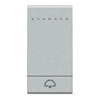 BTICINO living light poussoir 1 contact no 10a 250v 1 module avec symbole ' sonnette ' alu BTICINO living light poussoir 1 contact no 10a 250v 1 module avec symbole ' sonnette ' alu