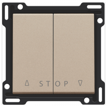 NIKO afwerkingsset voor tweevoudige rolluikdrukknop 'stop' voor elektronische sturingen champagne coated (157)