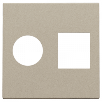 niko afwerkingsset voor enkelvoudige coaxaansluiting en netwerkaansluiting rj45 champagne coated (157)
