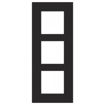 NIKO PURE niko afdekplaat drievoudig verticaal pure steel black NIKO PURE niko afdekplaat drievoudig verticaal pure steel black