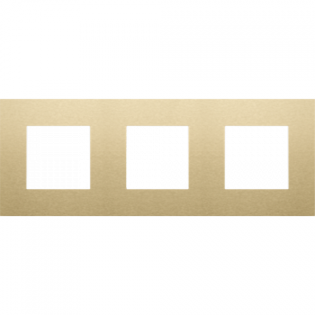 NIKO PURE niko afdekplaat drievoudig horizontaal/verticaal pure alu gold NIKO PURE niko afdekplaat drievoudig horizontaal/verticaal pure alu gold