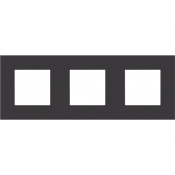 NIKO PURE niko afdekplaat drievoudig horizontaal/verticaal pure alu black NIKO PURE niko afdekplaat drievoudig horizontaal/verticaal pure alu black