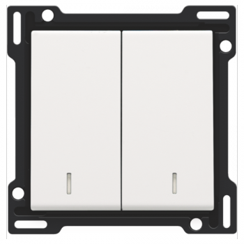 NIKO PURE niko afwerkingsset met twee toetsen met hun eigen lens white coated (154)