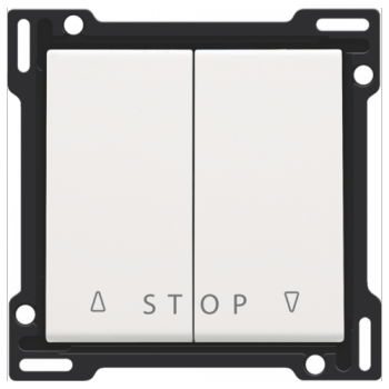 NIKO afwerkingsset voor tweevoudige rolluikdrukknop 'stop' voor elektronische sturingen white coated (154)