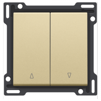 NIKO PURE niko set de finition pour bouton-poussoir double pour volets gold coated NIKO PURE niko set de finition pour bouton-poussoir double pour volets gold coated