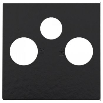 niko afwerkingsset voor 2 enkelvoudige coaxaansluitingen voor tv en fm en een satellietaansluiting piano black (200)