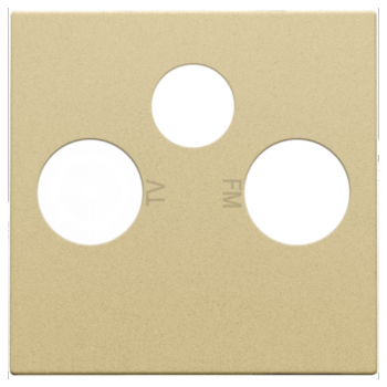 niko afwerkingsset voor 2 enkelvoudige coaxaansluitingen voor tv en fm en een satellietaansluiting gold coated (221)