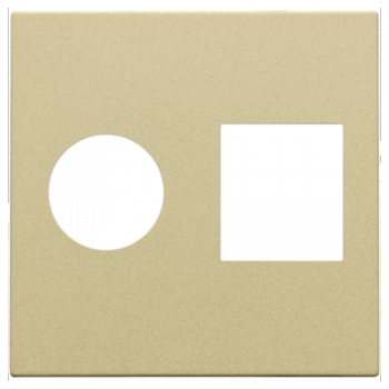 NIKO PURE niko afwerkingsset voor enkelvoudige coaxaansluiting en netwerkaansluiting rj45 gold coated (221)