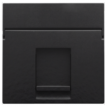 niko centraalplaat data voor 1 x rj aansluiting utp cat 5e vlak piano black (200)