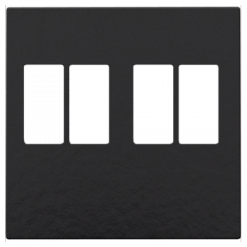 niko afwerkingsset voor tweevoudige luidsprekeraansluiting piano black (200)