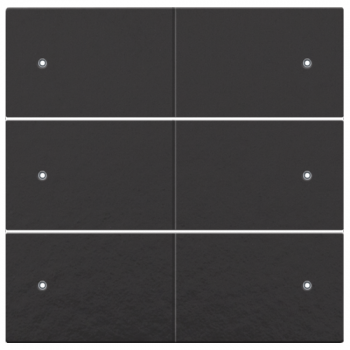 NIKO PURE niko afwerkingsset voor 6-voudige potentiaalvrije drukknop 24v met leds piano black (200)