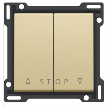 NIKO afwerkingsset voor tweevoudige rolluikdrukknop 'stop' voor elektronische sturingen gold coated (221)
