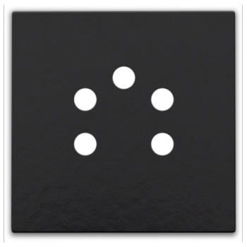 niko afwerkingsset voor 5 polige telefooncontactdoos piano black (200)