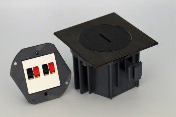 SQUARE arpi vloerstopcontact voor 2 luidsprekers ip66 gunpowder black stainless steel brushed SQUARE arpi vloerstopcontact voor 2 luidsprekers ip66 gunpowder black stainless steel brushed