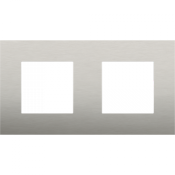 NIKO PURE plaque de recouvrement pure steel on anthracite double horizontal/vertical NIKO PURE plaque de recouvrement pure steel on anthracite double horizontal/vertical