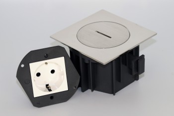 SQUARE arpi vloerstopcontact 2p met randaarding (schuko)16a ip66 stainless steel beach