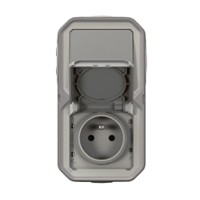 LEGRAND plexo ip55 wisselschakelaar en contactdoos 2polig-aarding klapdeksel compleet met opbouwdoos