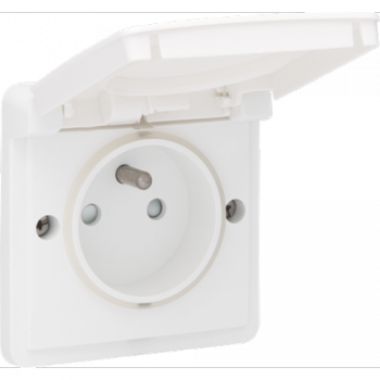 IP 55 prise de courant 2p+terre avec clapet pour boîtier connexion rapide blanc