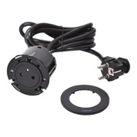 incara meubilair inbouw contactdoos 2p+a met snoer 2m en stekker (zwart)