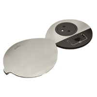 incara meubilair inbouw contactdoos 2p+a / 1usb a+c 15w /1 rj45 cat 6 ftp snoer 2m stekker deksel metaal rvs
