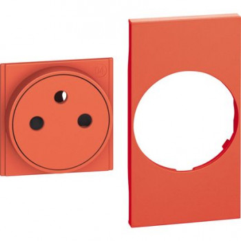 BTICINO living now vlakke sierplaat voor contactdoos 2p+a 2 modules rood BTICINO living now vlakke sierplaat voor contactdoos 2p+a 2 modules rood