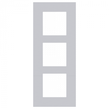 NIKO PURE plaque de recouvrement triple pure alu grey brushed NIKO PURE plaque de recouvrement triple pure alu grey brushed