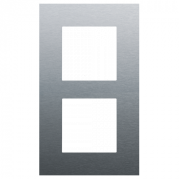 NIKO PURE plaque de recouvrement double pure alu blue grey brushed