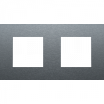 NIKO PURE niko afdekplaat tweevoudig horizontaal/verticaal pure alu blue grey brushed