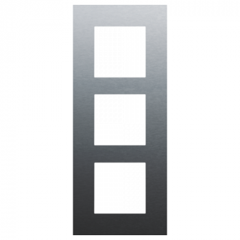 NIKO PURE plaque de recouvrement triple pure alu blue grey brushed NIKO PURE plaque de recouvrement triple pure alu blue grey brushed