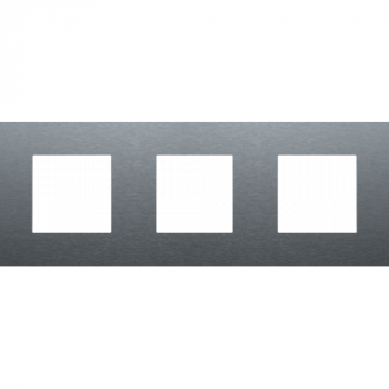 NIKO PURE plaque de recouvrement trple horizontal /vertical pure alu blue grey brushed