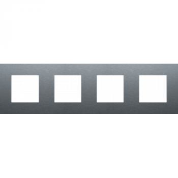 NIKO PURE niko afdekplaat viervoudig pure alu blue grey brushed NIKO PURE niko afdekplaat viervoudig pure alu blue grey brushed