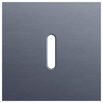 plaque de recouvrement pour 1 fonction simple rocker alu blue grey brushed (code 226)