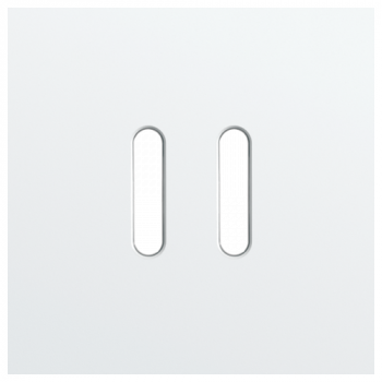 plaque de recouvrement simple pour 1 fonction double rocker steel white coated (code154)