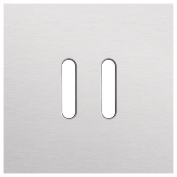 plaque de recouvrement simple pour 1 fonction interrupteur double rocker alu grey brushed (code 155)