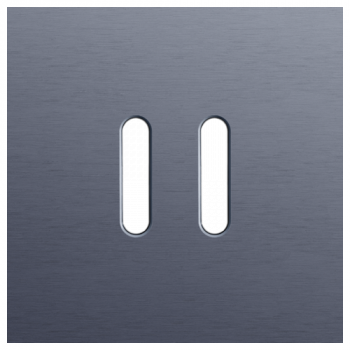 plaque de recouvrement simple pour une fonction double rocker alu blue grey brushed (code 226)