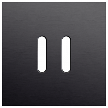 NIKO plaque de recouvrement simple pour 1 fonction interrupteur double rocker alu black brushed (code 224)