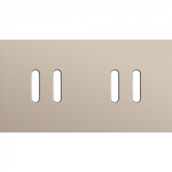 afdekplaat tweevoudig horizontaal 71 mm voor 2 tweevoudig schakelfuncties rocker steel champagne coated (166)
