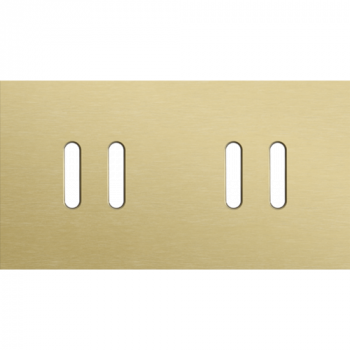 plaque de recouvrement double horizontale 71mm pour 2 fonctions double commutation rocker alu gold brushed (code 227)