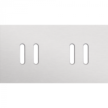 plaque de recouvrement double horizontale 71mm pour 2 fonctions double rocker alu grey brushed (code 155)