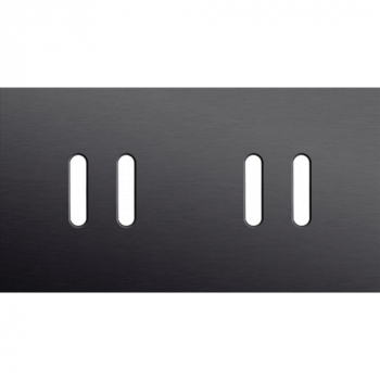 NIKO afdekplaat tweevoudig horizontaal 71 mm voor 2 tweevoudige schakelfuncties rocker alu black brushed (224) NIKO afdekplaat tweevoudig horizontaal 71 mm voor 2 tweevoudige schakelfuncties rocker alu black brushed (224)