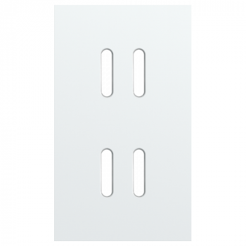 plaque de recouvrement double verticale 60 mm pour 2 fonctions double rocker steel white coated (code 154)