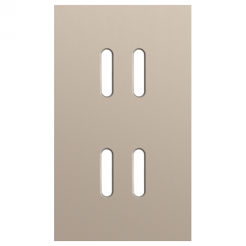 plaque de recouvrement double vertical 60 mm pour 2 fonctions double rocker steel champagne coated (code 166)