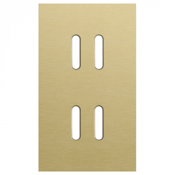 plaque de recouvrement double verticale 60 mm pour 2 fonctions double rocker alu gold brushed (code 227)