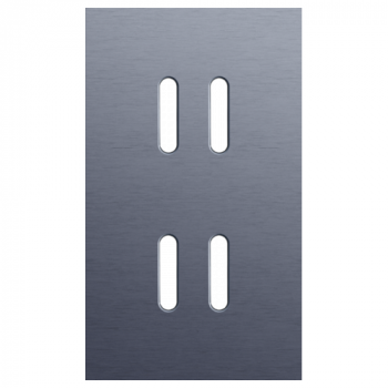 afdekplaat tweevoudig verticaal 60mm voor 2 tweevoudige schakelfuncties rocker alu blue grey brushed (226)