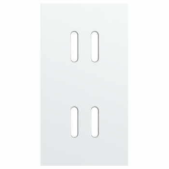 plaque de recouvrement double vertical 71mm pour 2 fonctions double rocker steel white coated (code 154)
